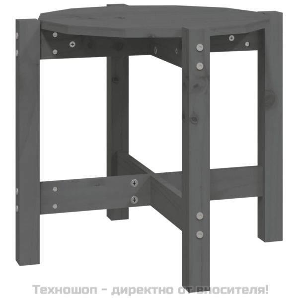 Кафе маса, сива, Ø 52,5x45 см, борово дърво масив