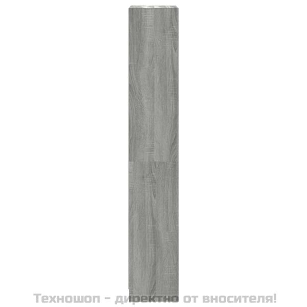 Библиотека на 4 нива, сив сонома, 40x24x143 см, инженерно дърво