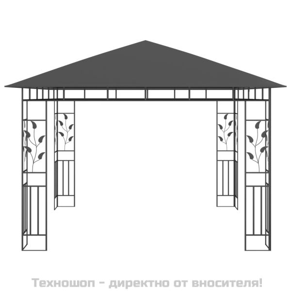 Шатра с мрежа против комари, 3x3x2,73 м, антрацит, 180 г/м²