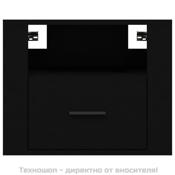 Нощни шкафчета за стенен монтаж, 2 бр, черни 50x36x40 см