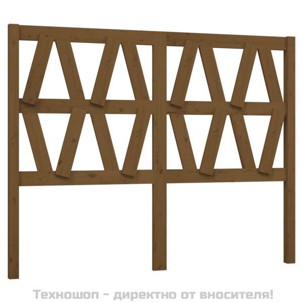 Горна табла за легло, меденокафява, 126x4x100 см, бор масив