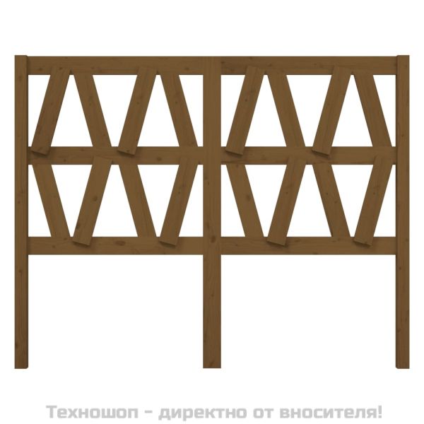 Горна табла за легло, меденокафява, 126x4x100 см, бор масив