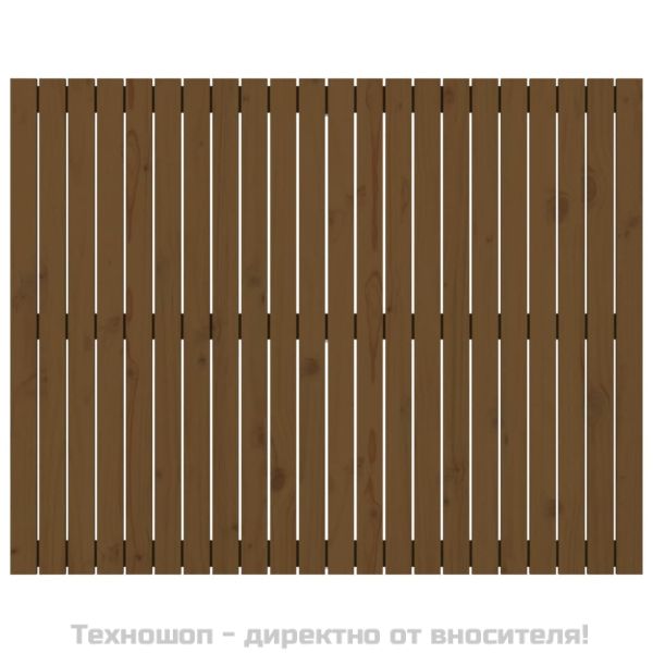 Стенна табла за спалня, меденокафява, 140x3x110 см, бор масив