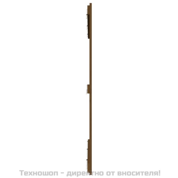 Стенна табла за спалня, меденокафява, 140x3x110 см, бор масив