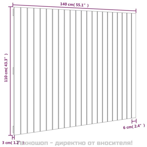 Стенна табла за спалня, меденокафява, 140x3x110 см, бор масив