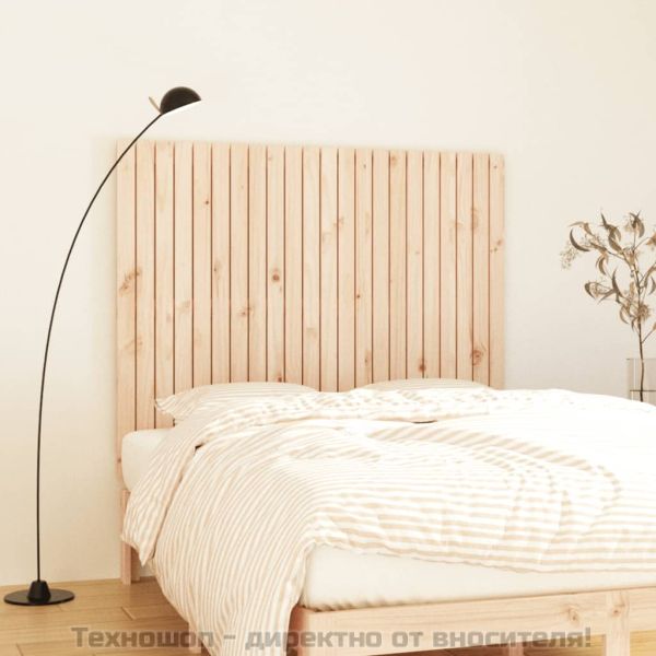 Стенна табла за спалня, 140x3x110 см, борово дърво масив