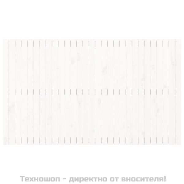 Стенна табла за спалня бяла 185x3x110 см борово дърво масив