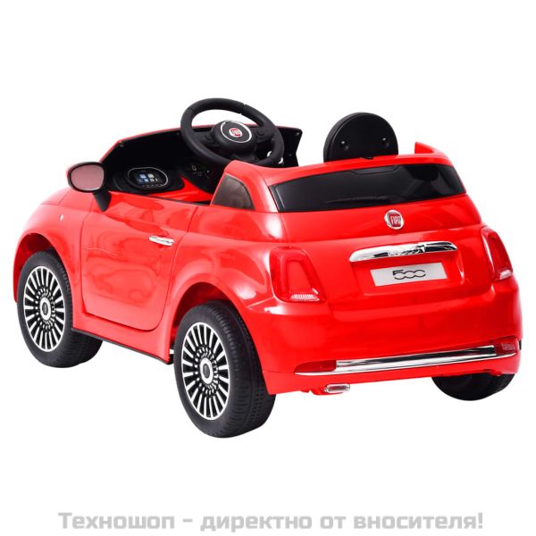 Детска електрическа кола Fiat 500, червена