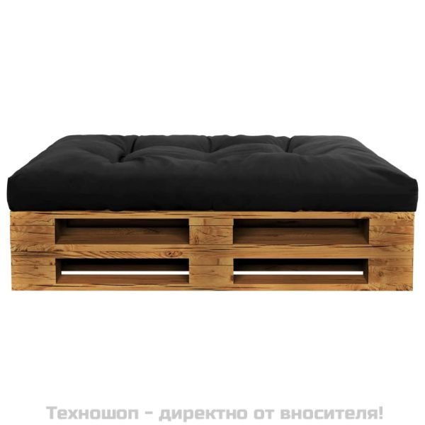 Палетна възглавница, черна, 120x80x12 см, текстил