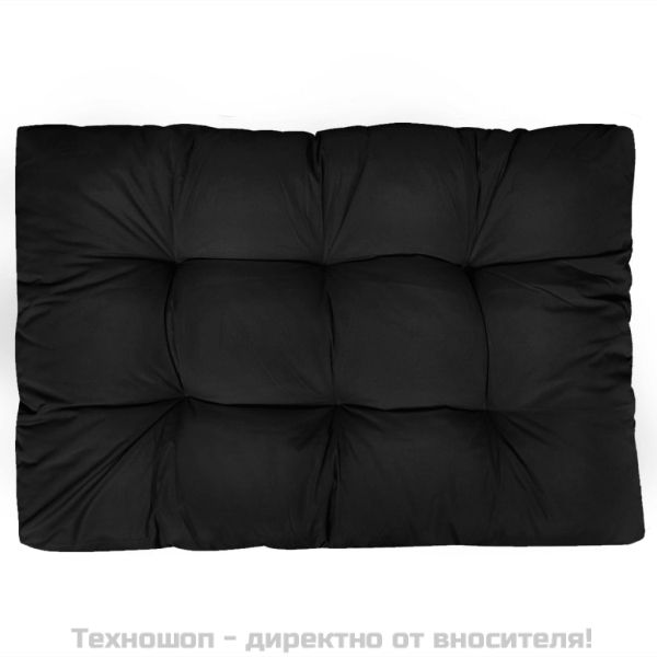 Палетна възглавница, черна, 120x80x12 см, текстил