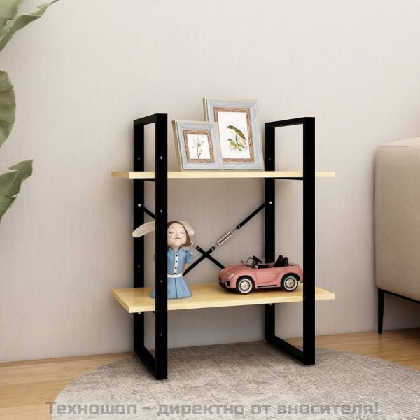 2-етажна библиотека, 60x30x70 см, борово дърво масив