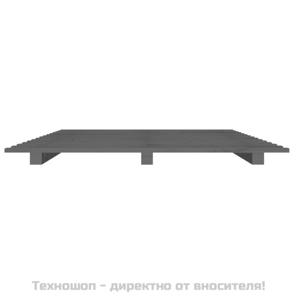 Рамка за легло, сива, борово дърво масив, 90x200 см