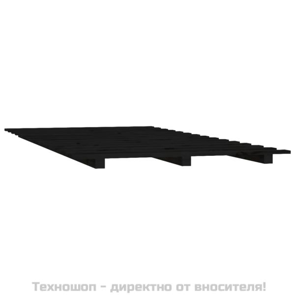 Рамка за легло, черно, 100x200 см, бор масив