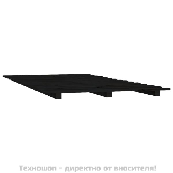 Рамка за легло, Черен 75x190 см борово дърво масив