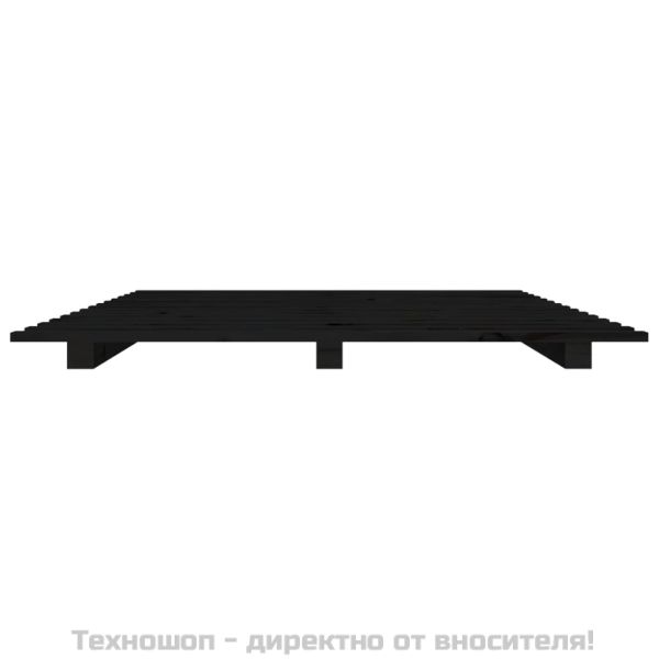Рамка за легло, Черен 75x190 см борово дърво масив