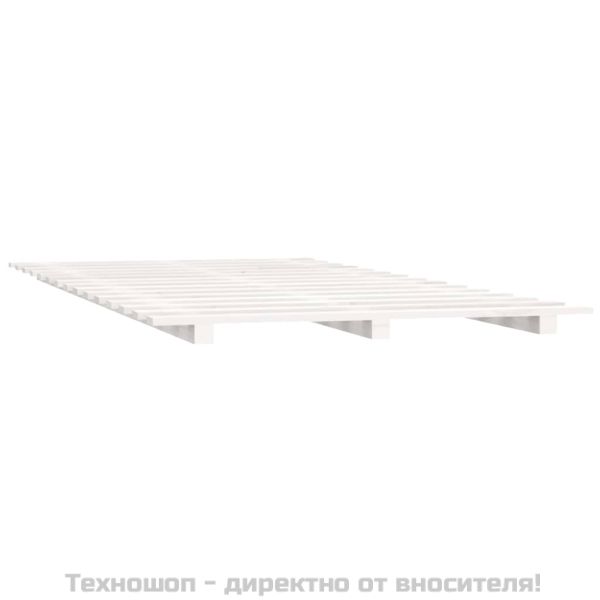 Рамка за легло, бяла, бор масив, 140x190 см