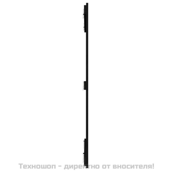 Стенна табла за спалня, черна, 95,5x3x110см, борово дърво масив