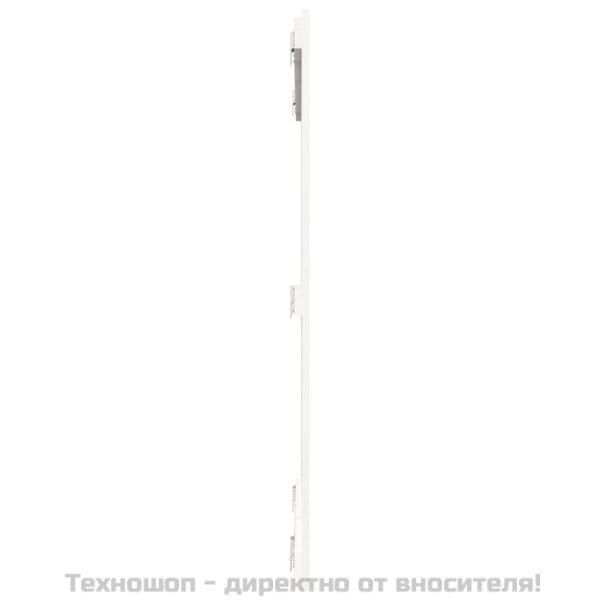 Стенна табла за спалня бяла 108x3x110 см борово дърво масив
