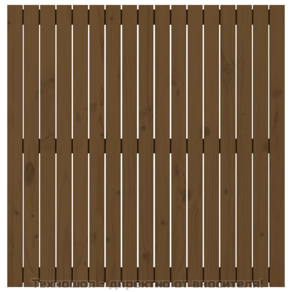 Стенна табла за спалня, меденокафява, 108x3x110 см, бор масив