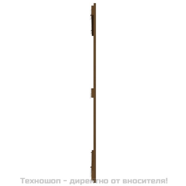 Стенна табла за спалня, меденокафява, 108x3x110 см, бор масив