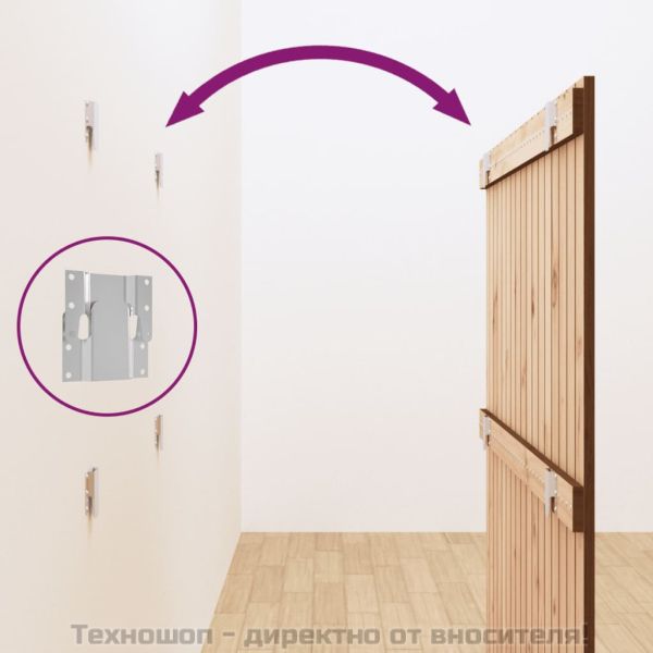 Стенна табла за спалня, меденокафява, 108x3x110 см, бор масив