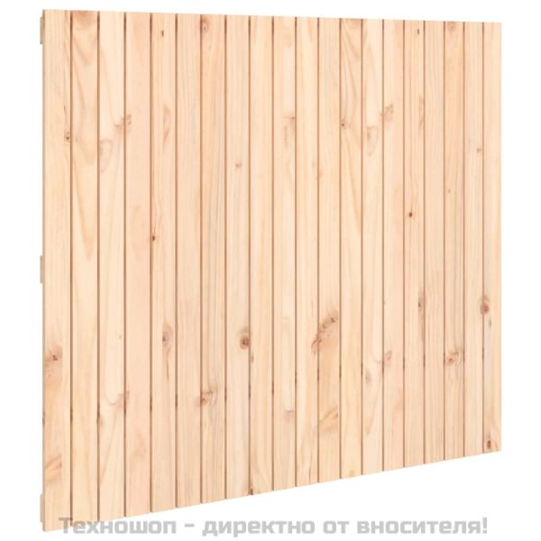 Стенна табла за спалня, 127,5x3x110 см, борово дърво масив