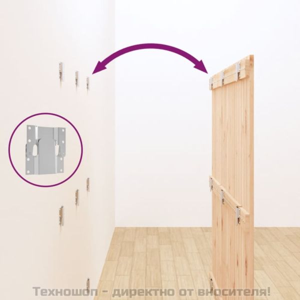 Стенна табла за спалня, 127,5x3x110 см, борово дърво масив