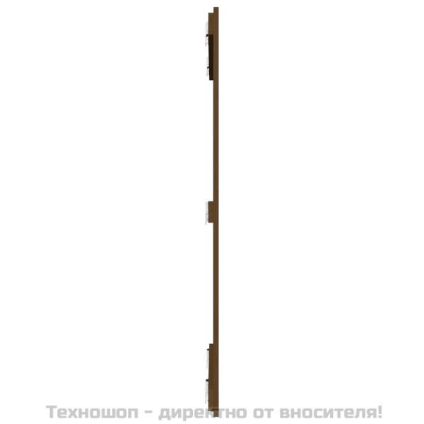 Стенна табла за спалня, меденокафява, 95,5x3x110 см, бор масив