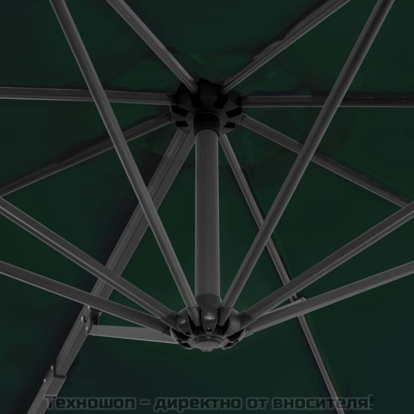 Конзолен градински чадър с алуминиев прът, зелен, 300 см