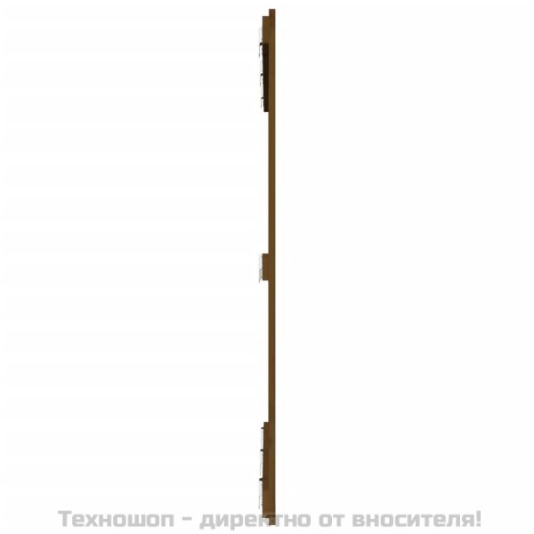 Стенна табла за спалня, меденокафява, 127,5x3x110 см, бор масив