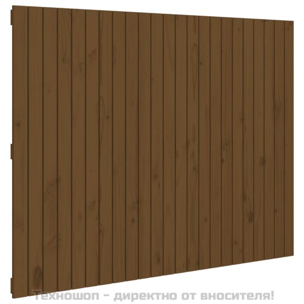 Стенна табла за спалня, меденокафява, 146,5x3x110 см, бор масив