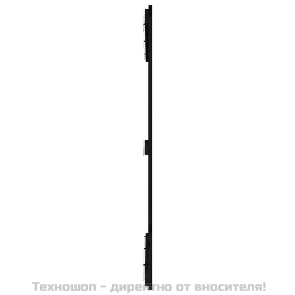 Стенна табла за спалня черна, 127,5x3x110см, борово дърво масив