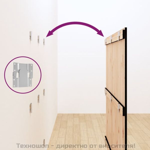 Стенна табла за спалня черна, 127,5x3x110см, борово дърво масив