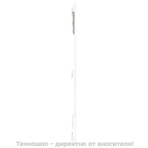 Стенна табла за спалня бяла 159,5x3x110 см борово дърво масив