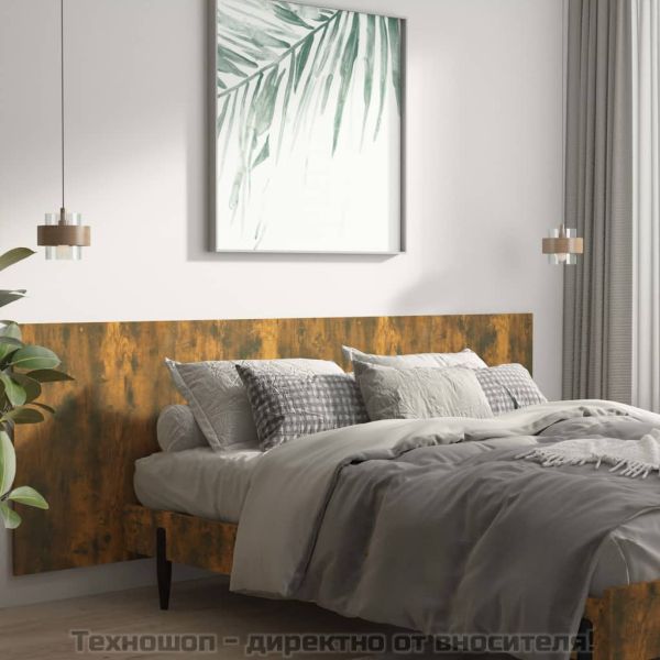 Стенна табла за легло опушен дъб 240x1,5x80 см инженерно дърво