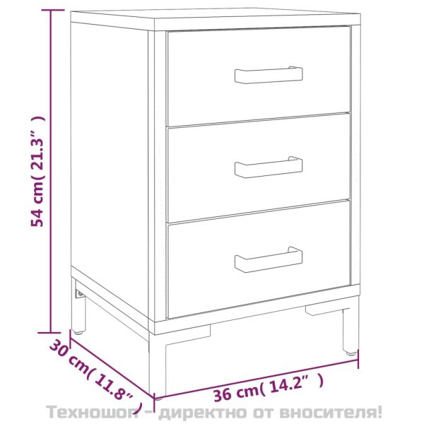 Нощни шкафчета, 2 бр, черни, 40x30x55 см, борово дърво масив