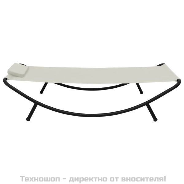 Градинско легло, кремаво, 200x90 см, стомана