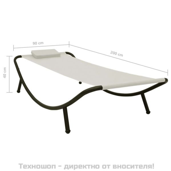 Градинско легло, кремаво, 200x90 см, стомана