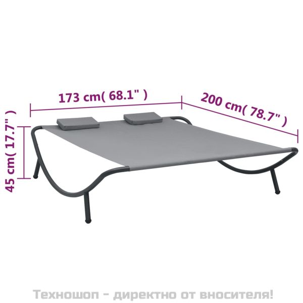 Градинско лаундж легло, текстил, антрацит