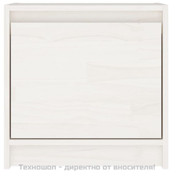 Нощни шкафчета, 2 бр, бели, 40x30,5x40 см, бор масив