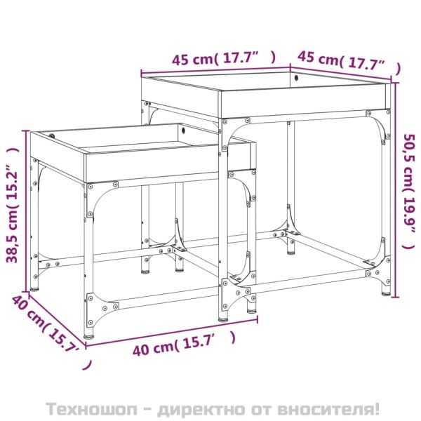 Странични маси, 2 бр, дъб сонома, инженерно дърво