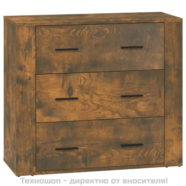 Сайдборд, опушен дъб, 80x33x70 см, инженерно дърво