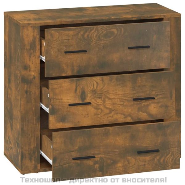 Сайдборд, опушен дъб, 80x33x70 см, инженерно дърво