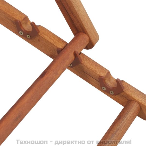 Сгъваем плажен стол, текстил и дървена рамка, червен