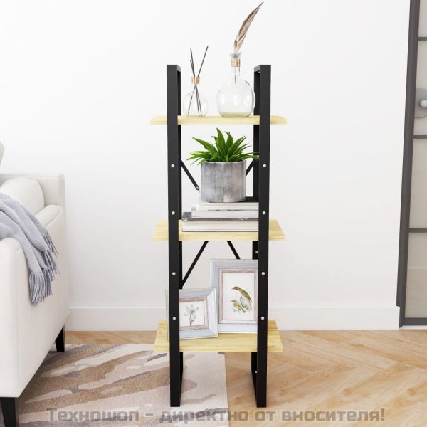 3-етажна библиотека, 40x30x105 см, борово дърво масив