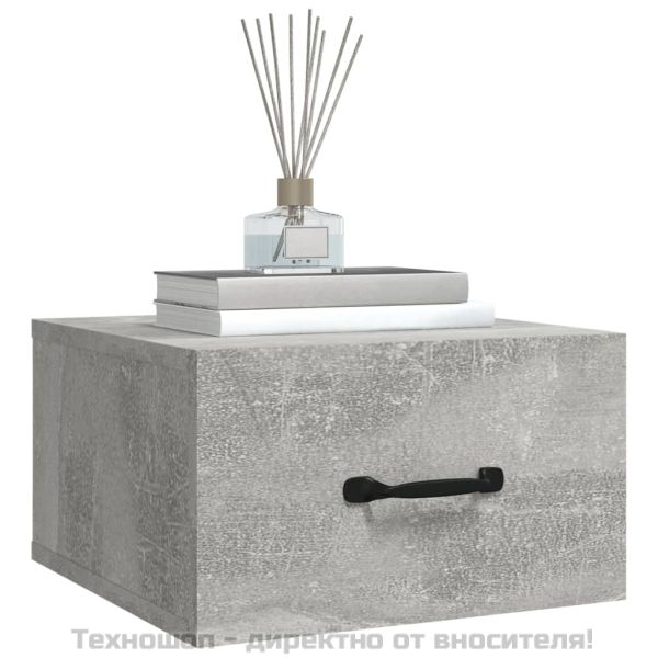 Нощно шкафче за стенен монтаж, бяло, 35x35x20 см