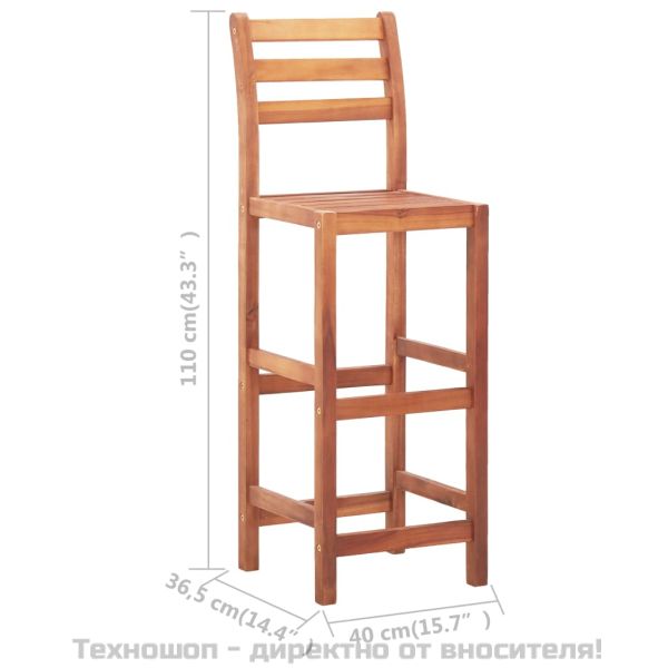 Бар столове, 4 бр, акациево дърво масив