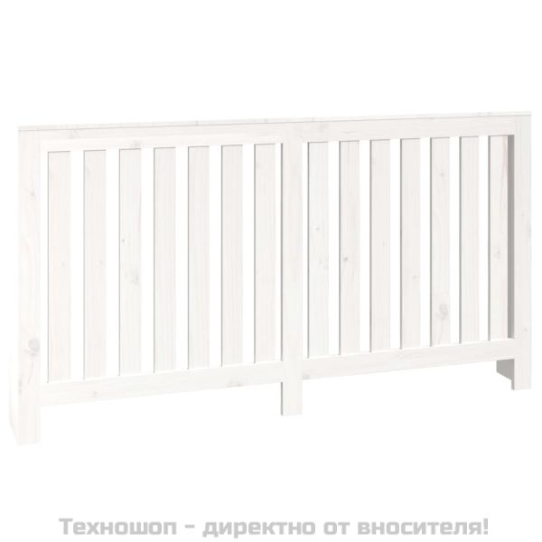 Параван за радиатор бял 153x19x84 см борово дърво масив