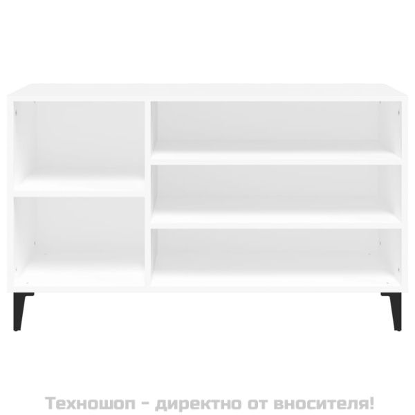 Шкаф за обувки, бял, 102x36x60 см, инженерно дърво