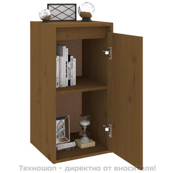 Стенни шкафове, 2 бр, меденокафяви, 30x30x60 см, бор масив